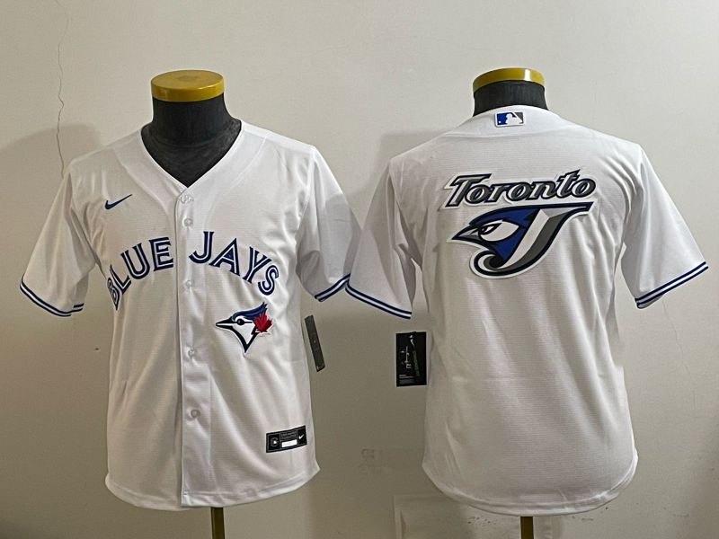 Youth 2025 Toronto Blue Jays Blank White Game Nike MLB Jersey style 04->youth mlb jersey->Youth Jersey